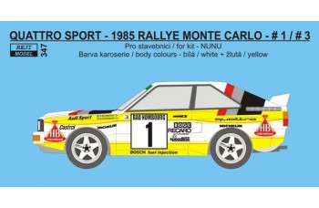 Decal – Audi Quattro Sport - 1985 Rallye Monte Carlo - #1 Blomqvist / #3 Röhrl